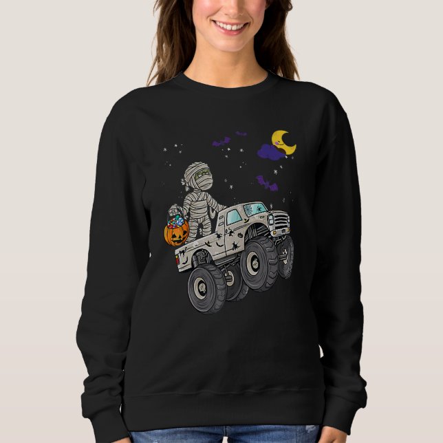 Sudadera Halloween Skeleton Zombie Riding Monster Truck Vam (Anverso)