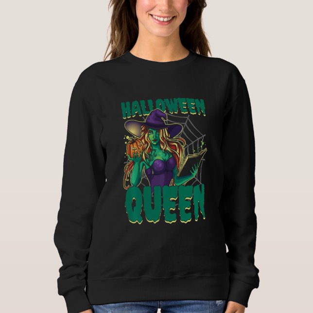 Sudadera Halloween Spider Queen Web Pumpkin Witch Chica Boo (Anverso)