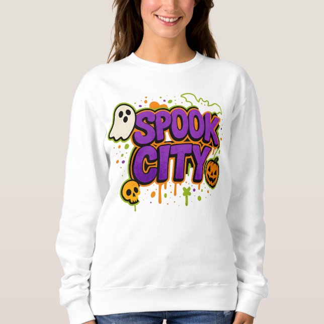 Sudadera Halloween Spooky City Graffiti Cloex (Anverso)