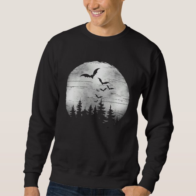 Sudadera Halloween Spooky Full Moon The Woods & Bats (Anverso)