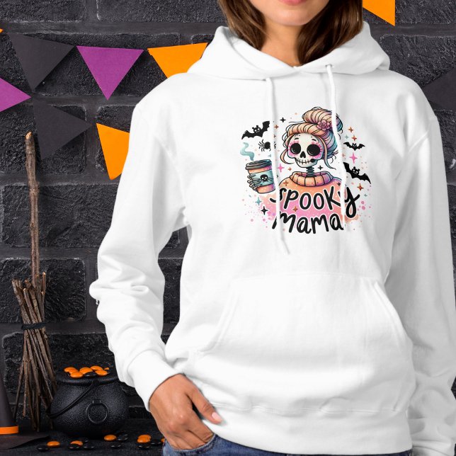 Sudadera Halloween Spooky Mama Coffee Skeleton Moda (Subido por el creador)