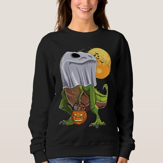 Sudadera Halloween T Rex Dinosaur Ghost Boo Trick Rarw Trea (Anverso)