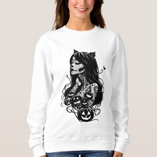 Sudadera Halloween tatouage art  (Anverso)