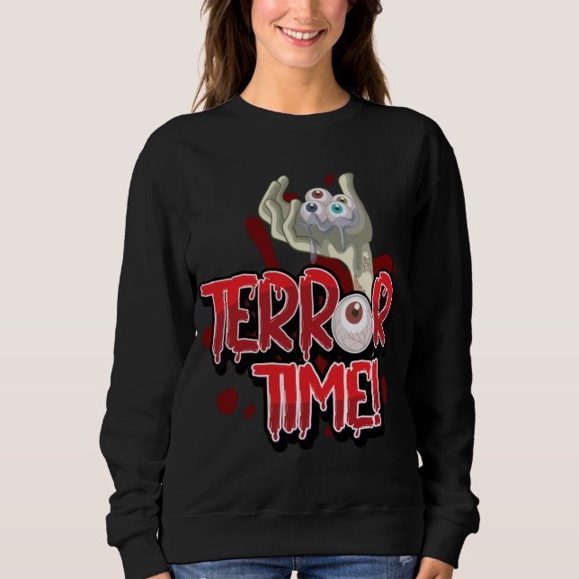 Sudadera Halloween Terror Time Zombie Hand con ojos (Anverso)
