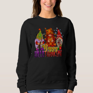 Sudadera Halloween Thanksgiving Christmas Happy HalloThanks