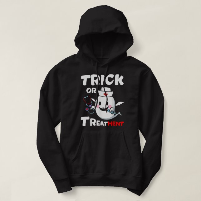 Sudadera Halloween Trick Or Treatment Funny Nurse Nursing C (Diseño del anverso)