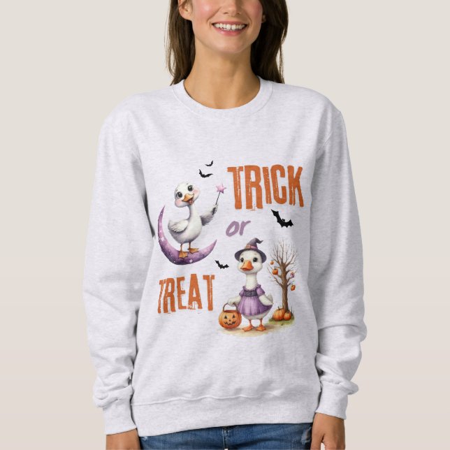 Sudadera Halloween Truco De Ganso O Tratamiento De Animales (Anverso)