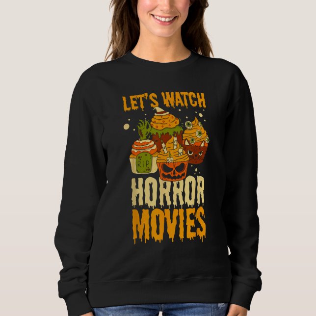 Sudadera Halloween Vamos a ver espeluznantes películas de h (Anverso)