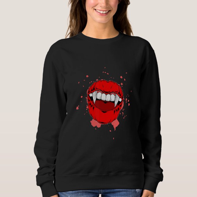 Sudadera Halloween Vampie Teeth Halloween Disstuve Trick (Anverso)