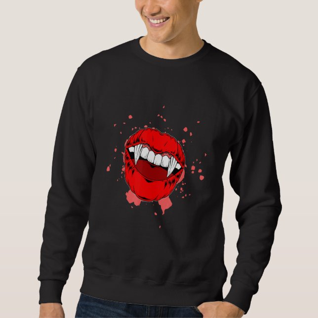 Sudadera Halloween Vampie Teeth Halloween Disstuve Trick (Anverso)