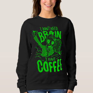 Sudadera halloween verde ácido café beber zombie
