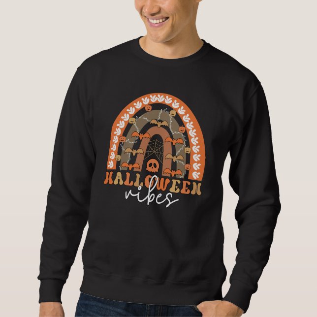Sudadera Halloween Vibes Boho Rainbow Fall Spooki (Anverso)