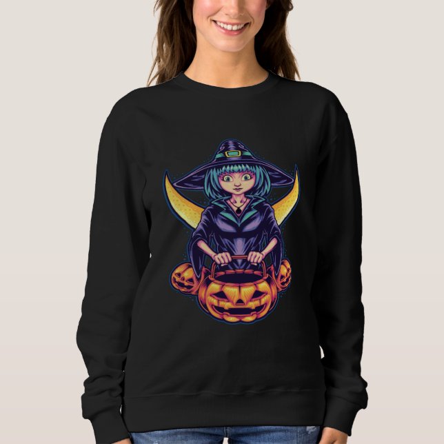 Sudadera Halloween witch ghost Pumpkin Horror party Hallowe (Anverso)