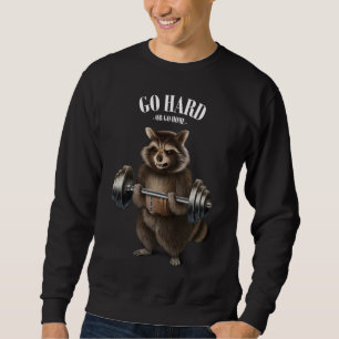 Sudadera Halterofilia con mapache en gimnasio