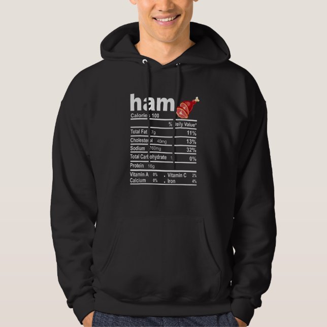 Sudadera Ham Nutrition Facts Food Thankending Navidades (Anverso)