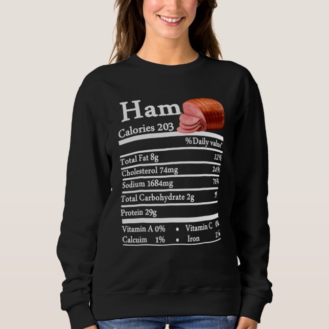 Sudadera Ham Nutrition Thanksgiving Christmas Costume Food  (Anverso)