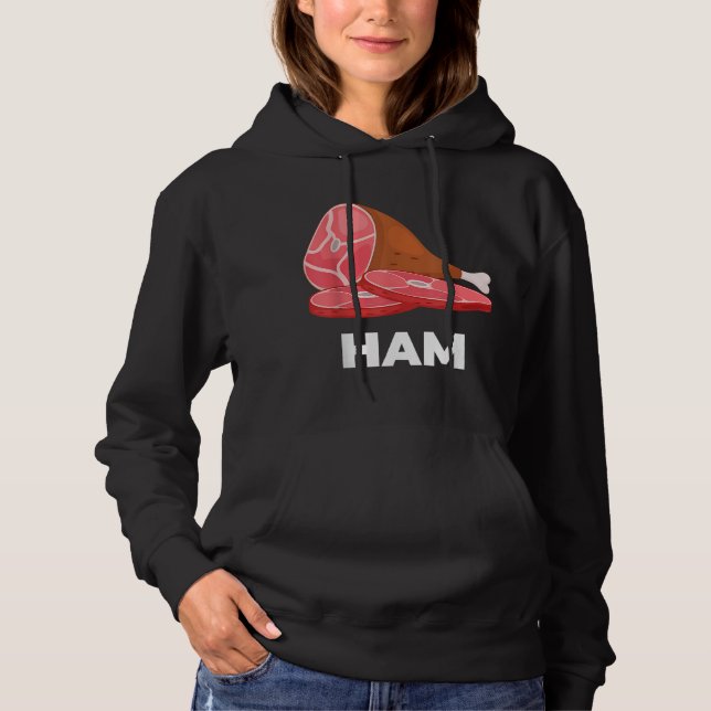 Sudadera Ham Platos coincidentes disfraces de comida Navida (Anverso)