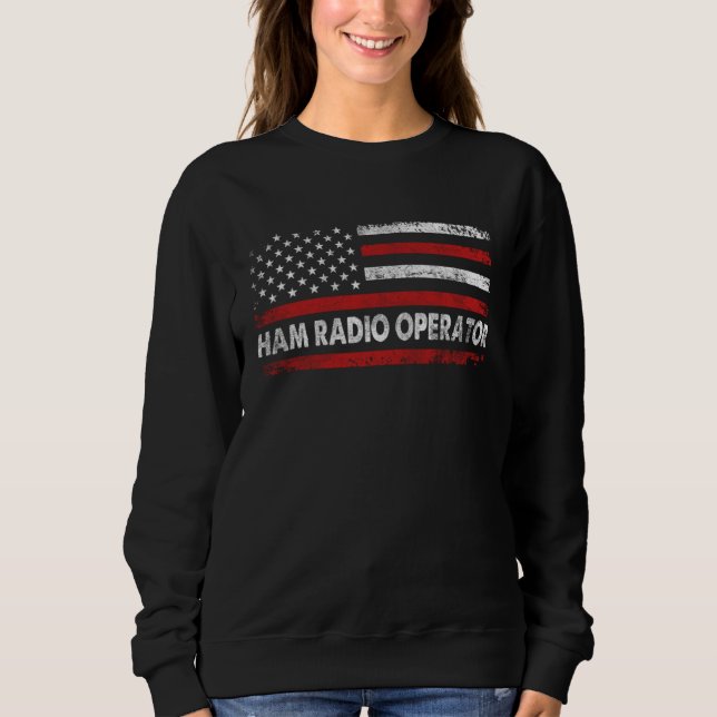 Sudadera Ham Radio Operator American USA Flag Amateur Radio (Anverso)