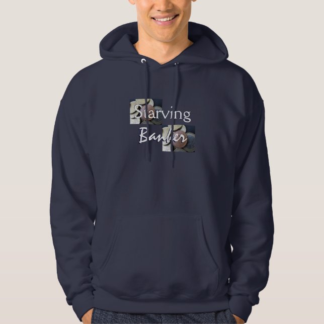 Sudadera Hambriento De Banquero En Azul Naval (Anverso)