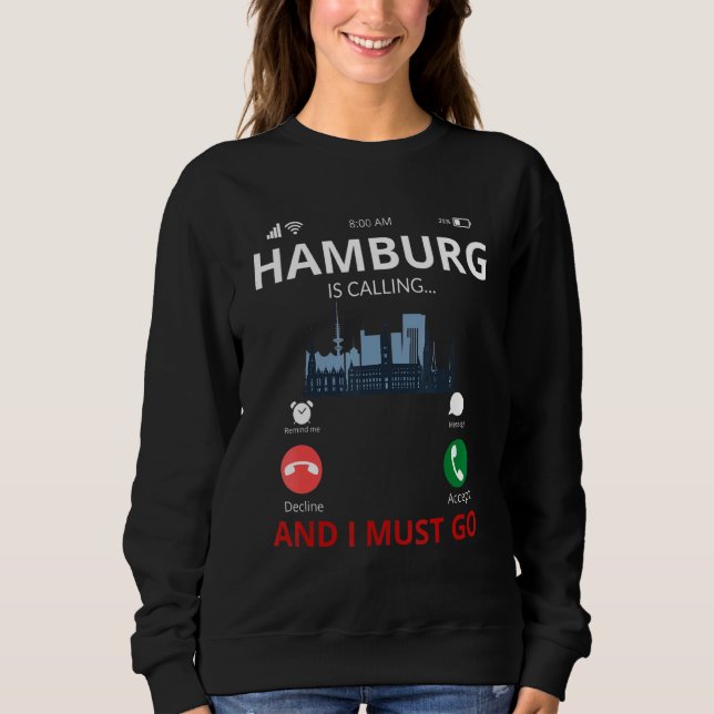 Sudadera Hamburg Is Calling Germany Souvenir (Anverso)