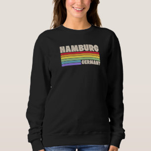 Sudadera Hamburgo Alemania Rainbow Gay Pride Merch Retro 70