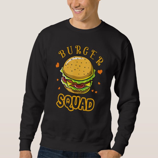 Sudadera Hamburguesa Cheeseburger Burger Squad Gracioso de  (Anverso)