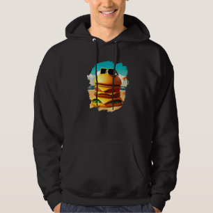 Sudadera Hamburguesa Cool Enfriándose en la Playa  Comida R