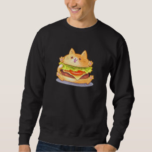 Sudadera Hamburguesa Gato Burger Cute Hamburger Bun Foodie