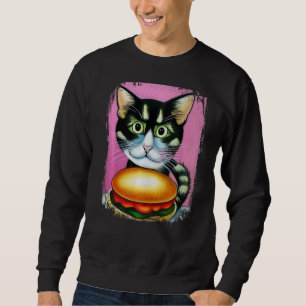 Sudadera Hamburguesa Gato Hamburguesa Burger Purr Meow Cat 