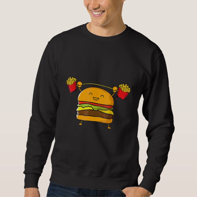 Sudadera Hamburguesas Levantando Fries Alimentos Snatch Ali (Anverso)