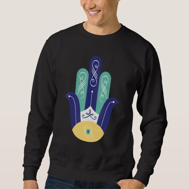 Sudadera Hamsa Hand Arabic Hinduism Protect Fatima Faith (Anverso)