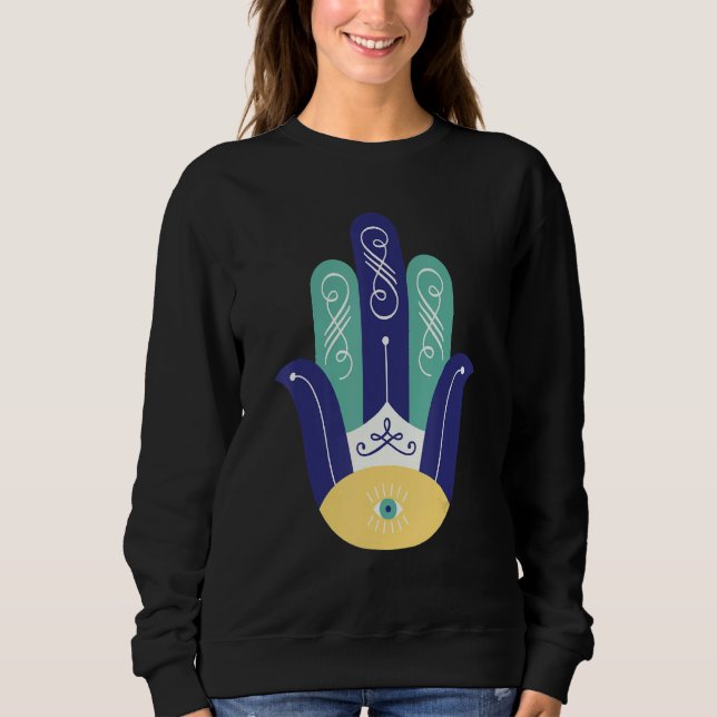 Sudadera Hamsa Hand Arabic Hinduism Protect Fatima Faith (Anverso)