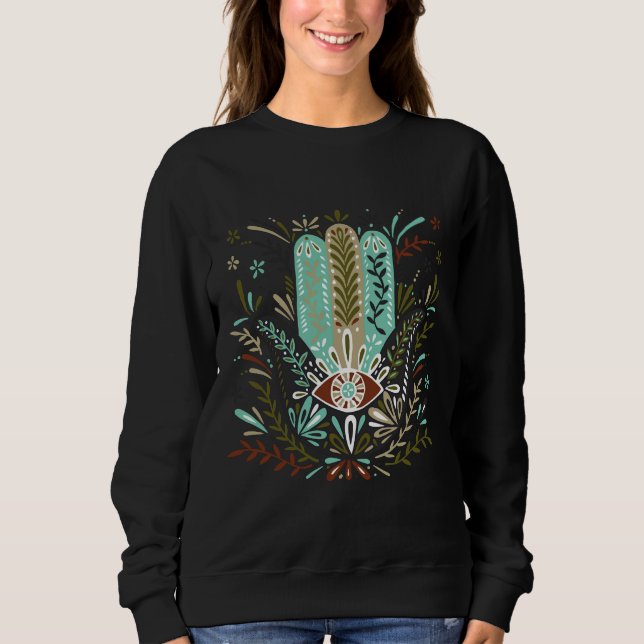 Sudadera Hamsa Hand - Paleta Tierra (Anverso)