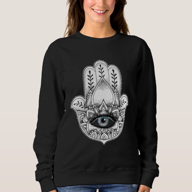 Sudadera Hamsa Hand Yogi Hand Hams Amulet Good Luck Charm O (Anverso)