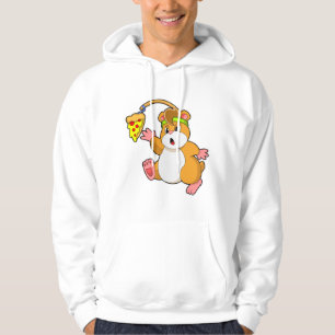 Sudadera Hámster al comer con pizza