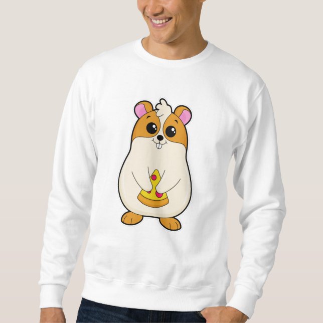 Sudadera Hámster al comer pizza (Anverso)