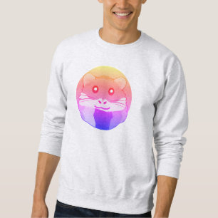 Sudadera Hámster 🐹 animal lindo con pañuelo de rayas color