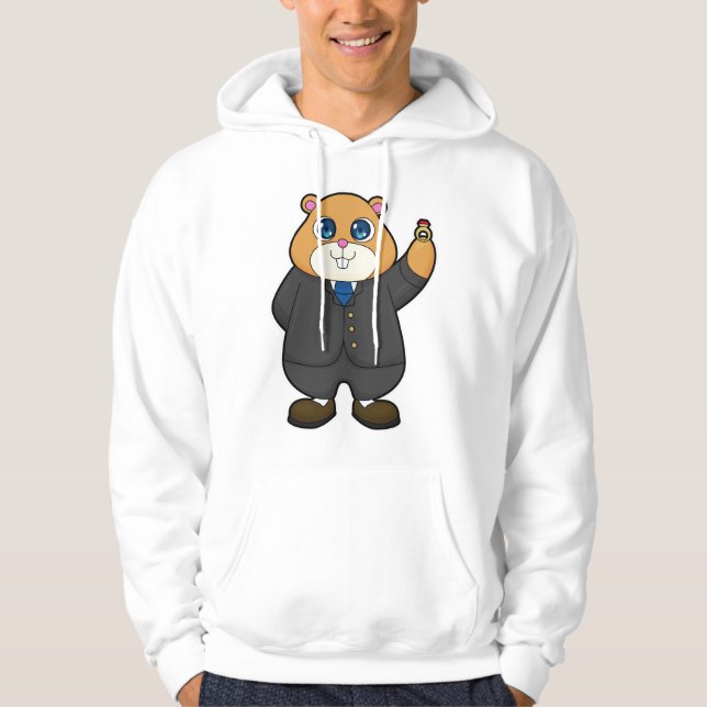 Sudadera Hamster as Groom con anillo Boda (Anverso)