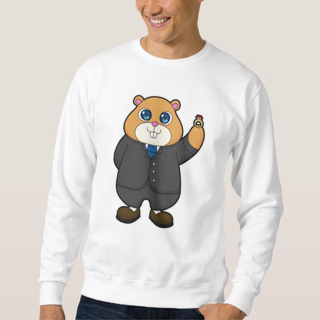 Sudadera Hamster as Groom con anillo Boda (Anverso)