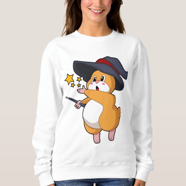 Sudadera Hámster como asistente con varita mágica (Anverso)