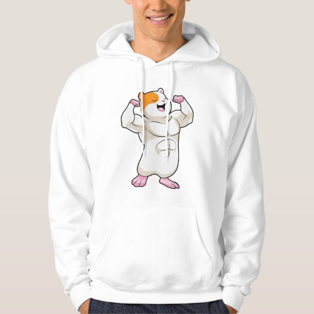 Sudadera Hámster como Bodybuilder con músculos grandes (Anverso)