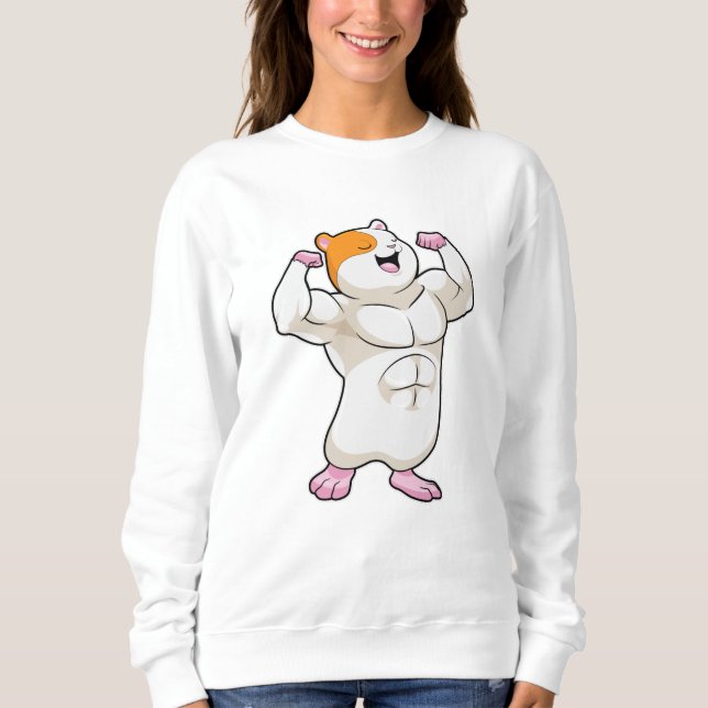 Sudadera Hámster como Bodybuilder con músculos grandes (Anverso)