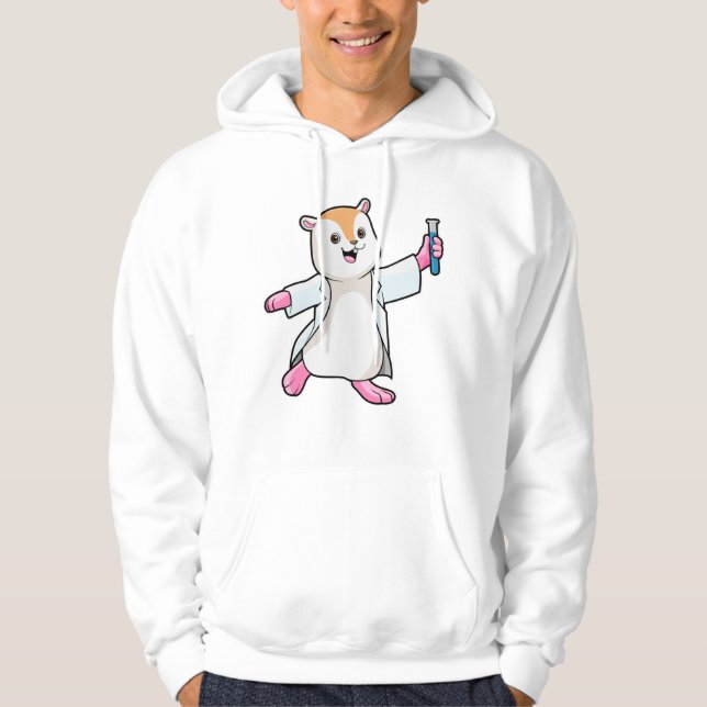 Sudadera Hámster como científico con tubo de prueba (Anverso)