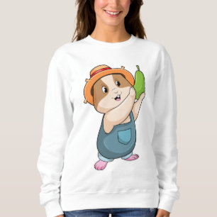 Sudadera Hamster como granjero con Zucchini