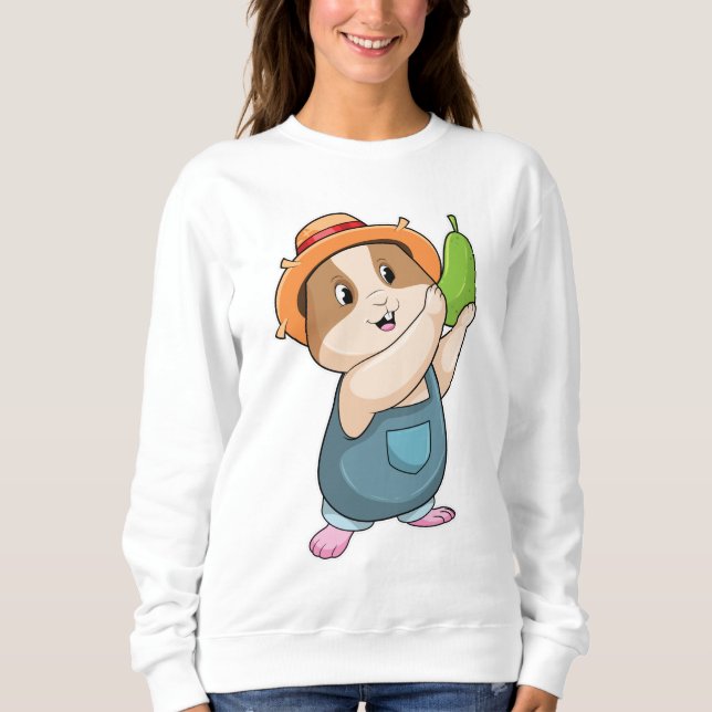 Sudadera Hamster como granjero con Zucchini (Anverso)