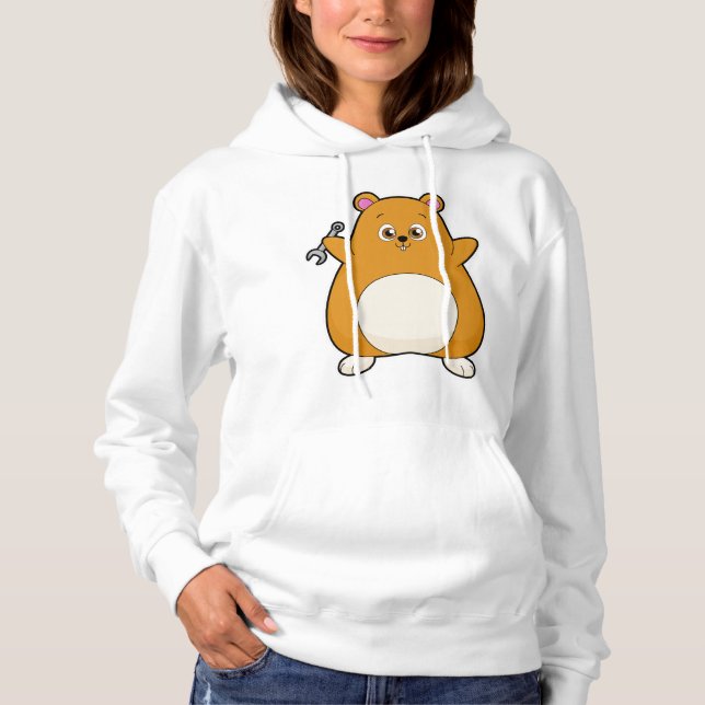 Sudadera Hámster como mecánico con llave (Anverso)
