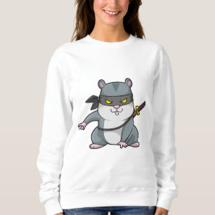 Sudadera Hámster como Ninja en artes marciales con espada