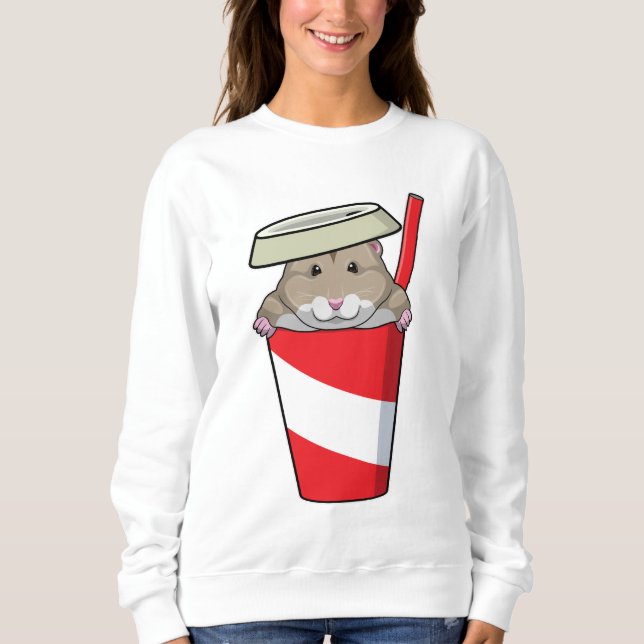 Sudadera Hamster con bebida (Anverso)