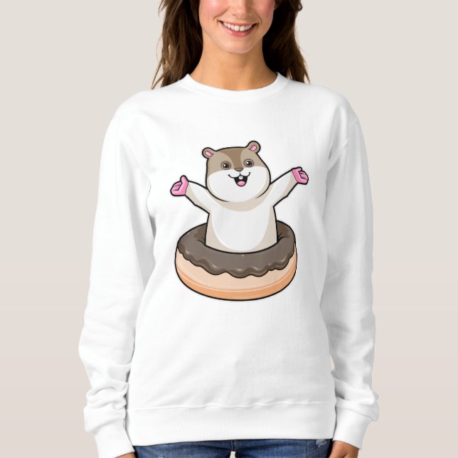 Sudadera Hamster con donut de chocolate (Anverso)