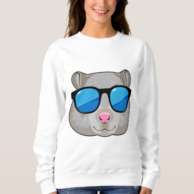 Sudadera Hamster con gafas de sol (Anverso)